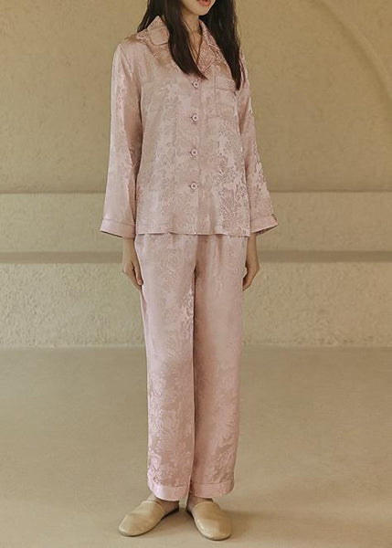 Pajamas Women's Silk Long-sleeved Pajamas Pajamas Suit Jacquard