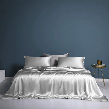 Silk Duvet Cover, Fog Grey