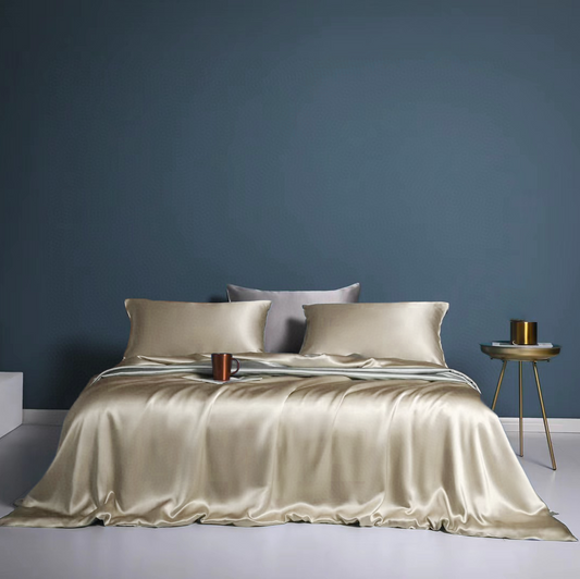 Silk Bedding Set, Champagne