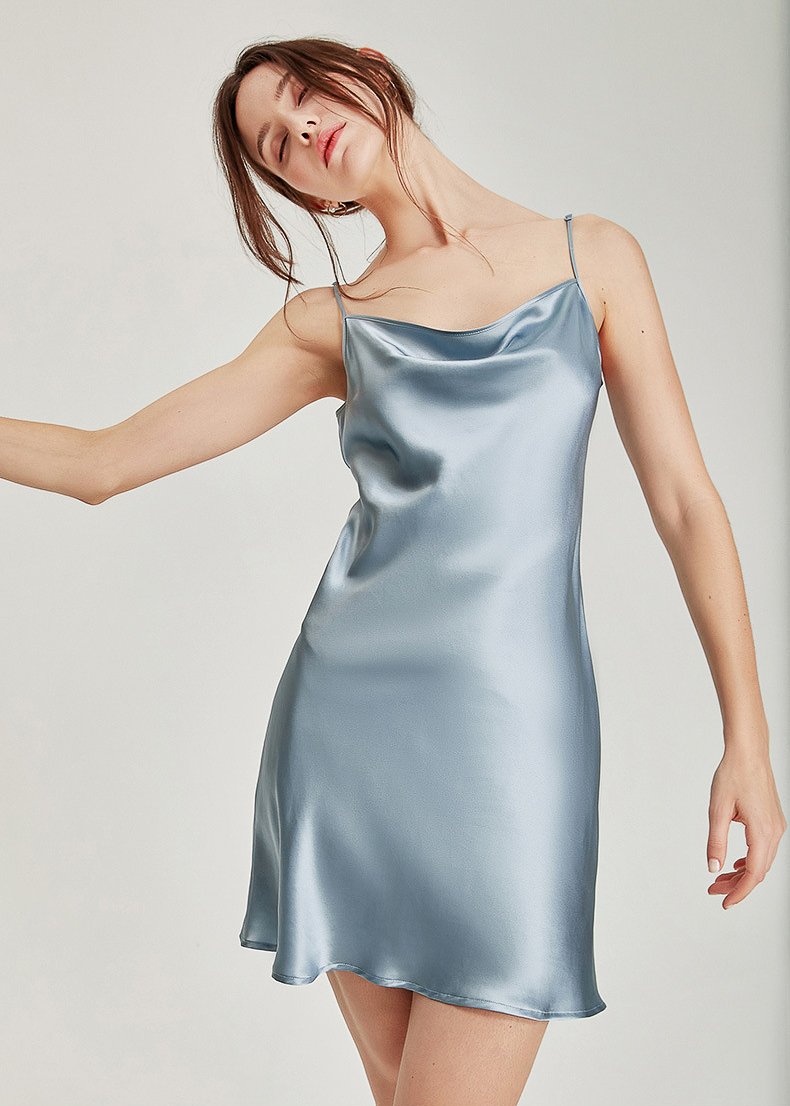 Muraki Silk Cowl Neck Slip Dress