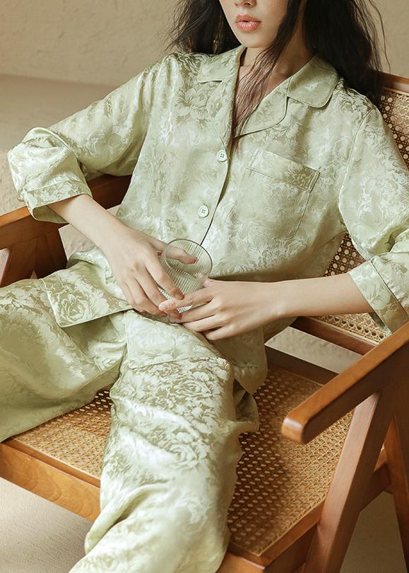 Jacquard Silk Pajama Shirt | Size S