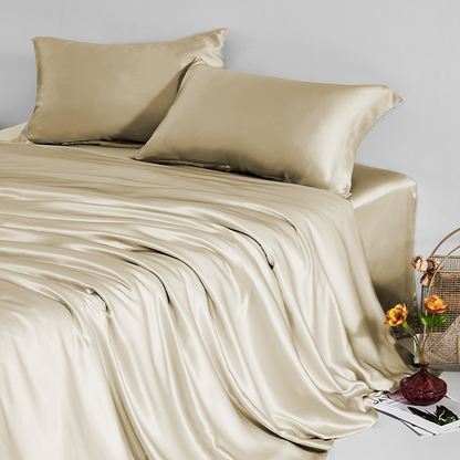 Silk Bedding Set, Champagne